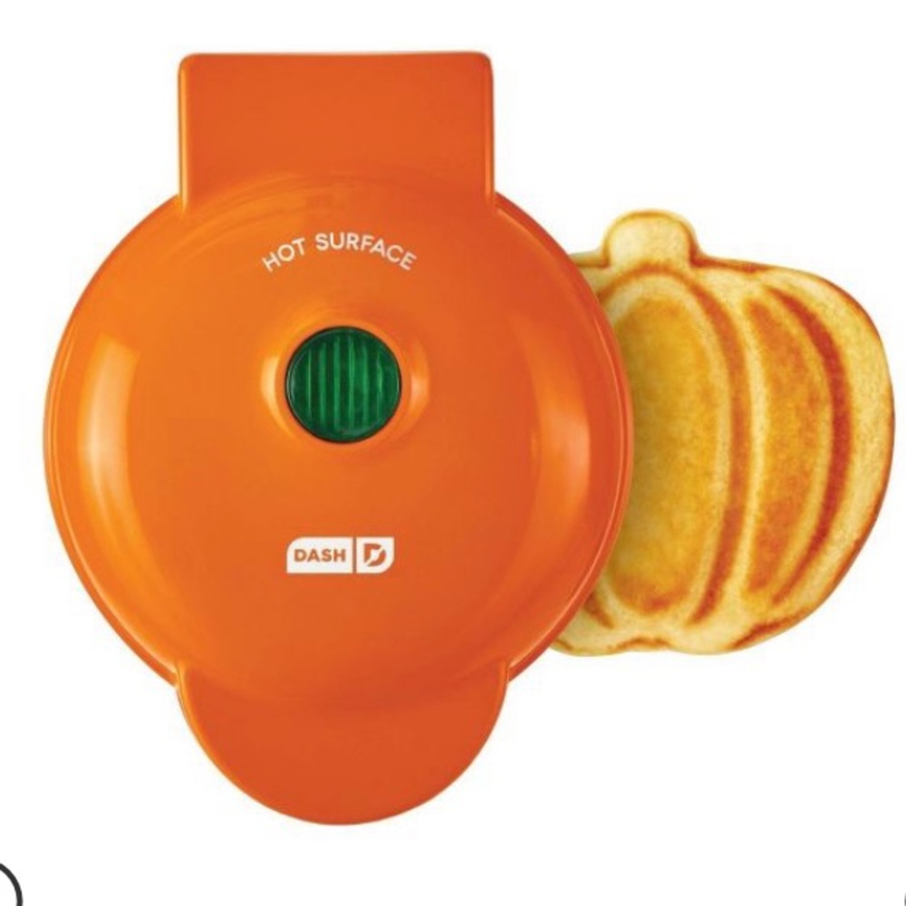 Mini Orange Pumpkin Electric Waffle Maker Fall Halloween Thanksgiving Breakfast